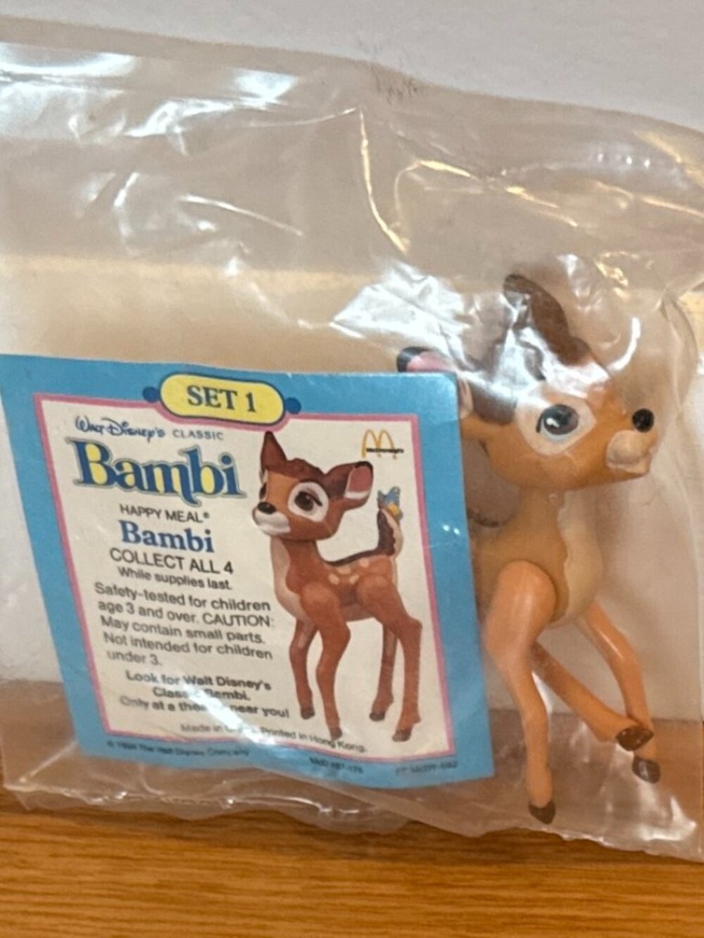 VINTAGE  MCDONALDS -  1988 DISNEY BAMBI HAPPY MEAL - TOY #1  BAMBI - NEW IN BAG